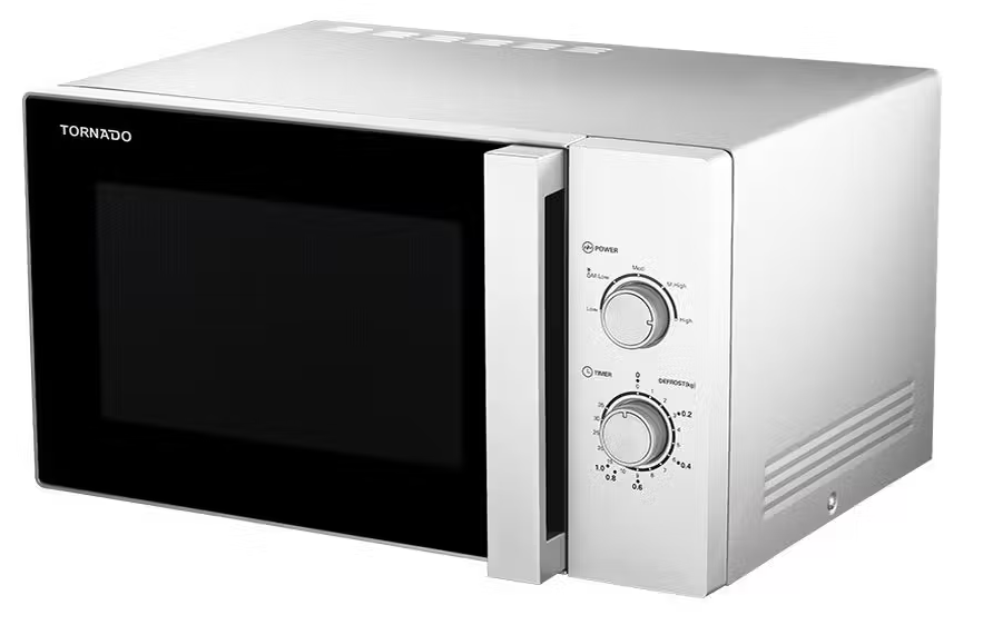 ميكروويف تورنيدو 25 لتر، 900 وات، فضي، TM.25MS