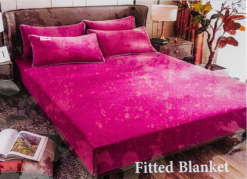 دفاية استك  بولار مليكه، مقاس 220 × 180 سم، 4 قطع، فوشيا