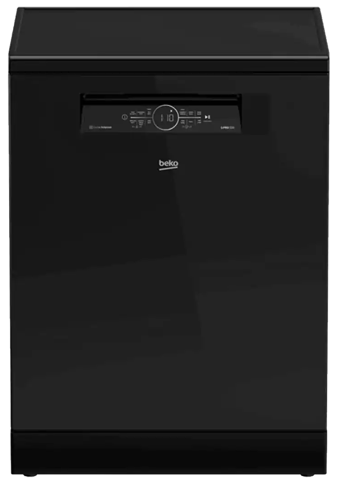 غسالة أطباق بيكو 15 فرد، 60 سم، 6 برامج، شاشة ديجيتال، أنفرتر خاصية البخار ، أسود زجاجي ، BDFN36531GB