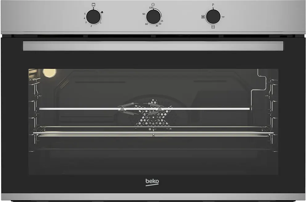 فرن بيكو بلت ان ، مقاس 90 سم ، 90 لتر، مزود بشواية ، أمان كامل ، مروحة فرن ، أسود x سيلفر ، BBWHT12104XS