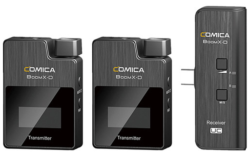 ميكروفون Comica BoomX-D UC2 لاسلكي ، مع 2 جهاز إرسال + جهاز استقبال USB-C ، أسود ، UC2