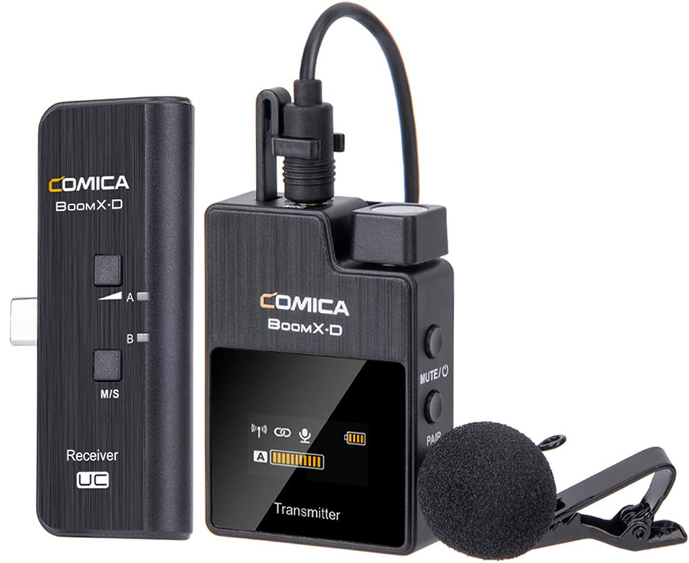 ميكروفون Comica BoomX-D UC1 ، لاسلكي  ، مع جهاز إرسال واحد + جهاز استقبال USB-C ، أسود ، UC1