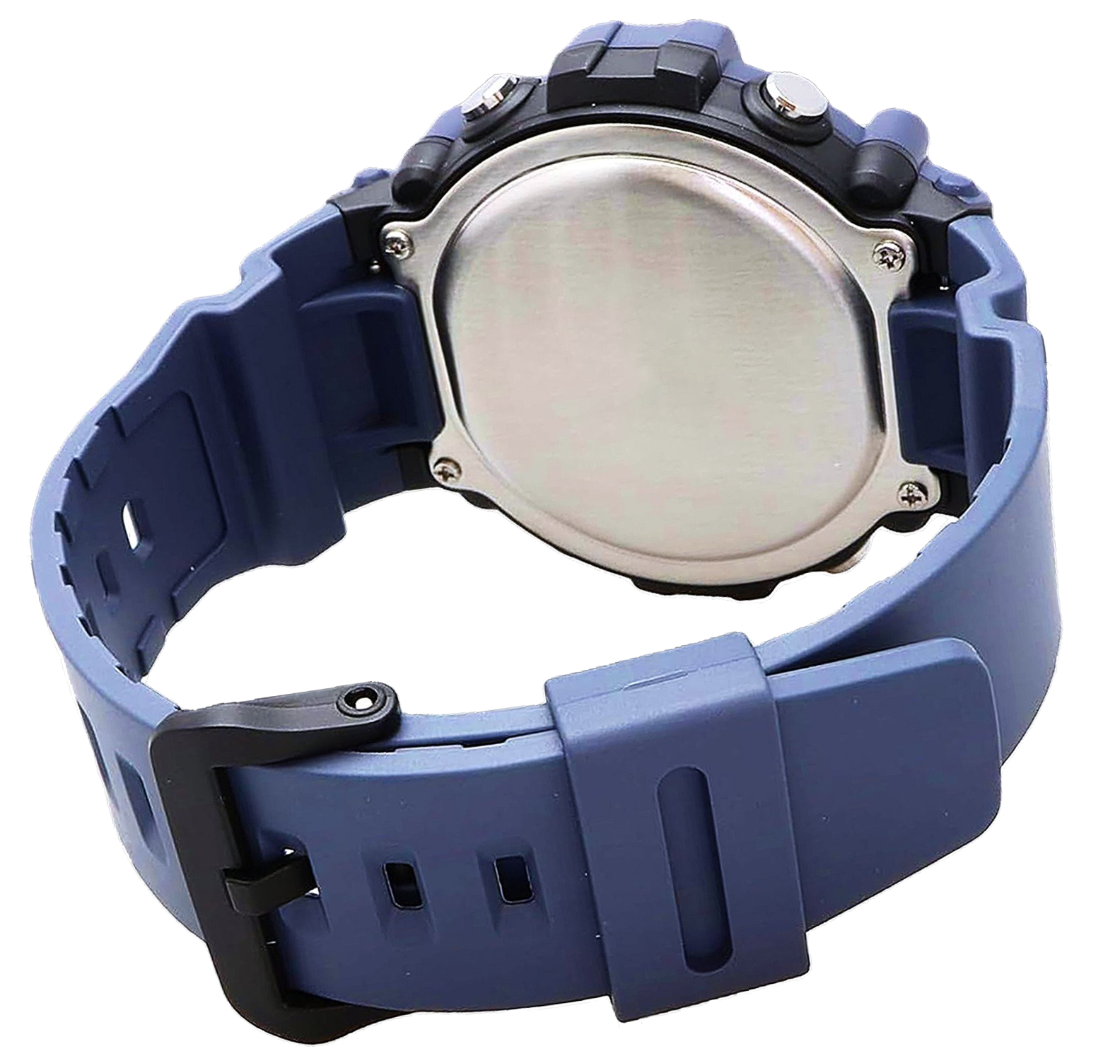 ساعة كاسيو الرقمية للرجال، مينا دائرية، ستراب من الراتنج ، إطار أزرق داكن ، AE-1500WH-2AVDF