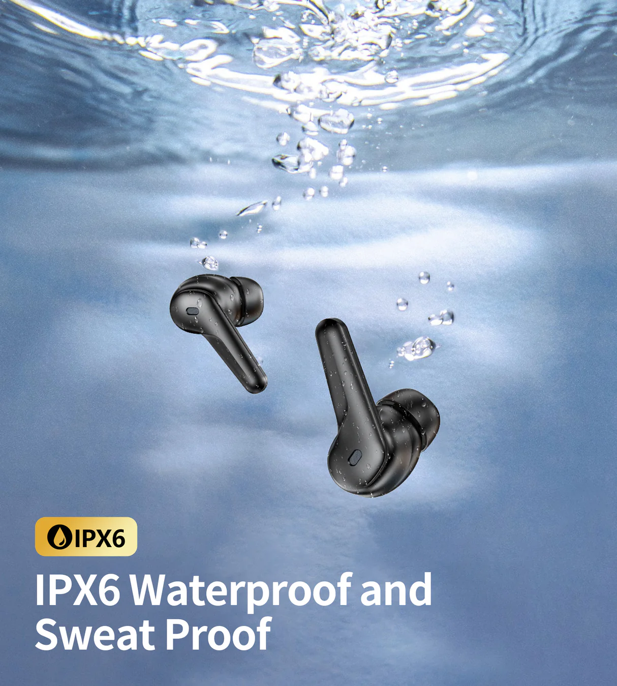 سماعات أذن لاسلكية ترو  TWS من تشويتك، بلوتوث 5.4، مقاومة للماء، إلغاء الضوضاء، أسود، BH-T17-BK