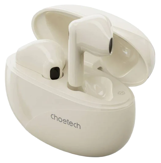 سماعة Choetech TWS لاسلكية  ، بلوتوث 5.3 ، بطارية 300 مللي أمبير، أوف وايت ، BH-T24-SK