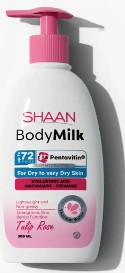 Shaan Body Milk Tulip Rose For Dry To Very Dry Skin 300 ml