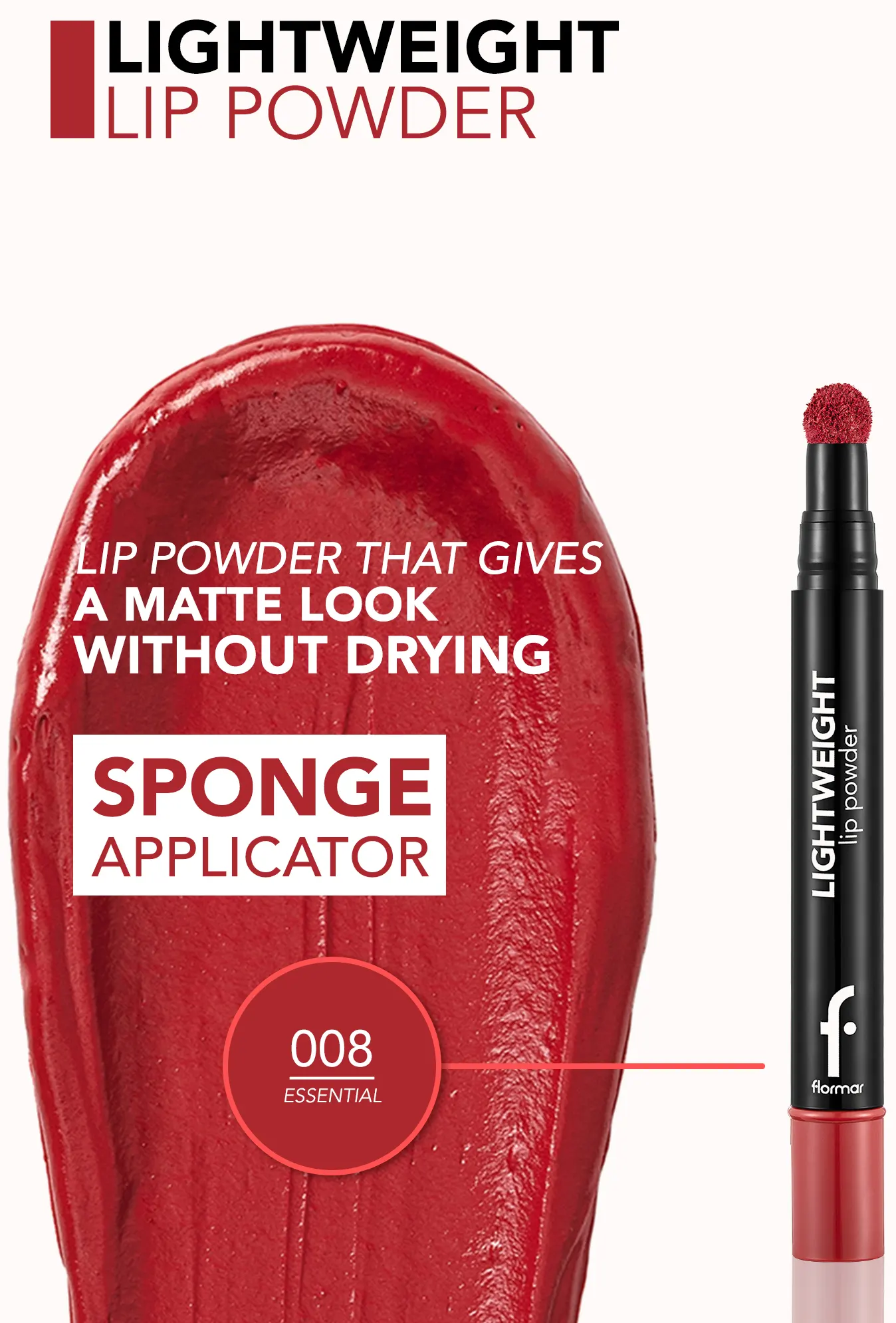احمر شفاه فلورمار لايت ويت ليب باودر، 008 اسنتيال