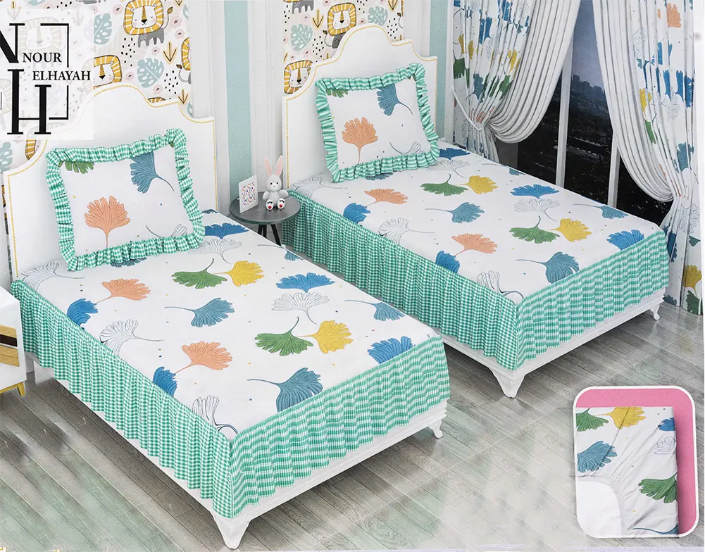 طقم ملاية سرير كرانيش استك ، 6  قطع ، مقاس 200 *240 سم ، متعدد الأشكال والألوان