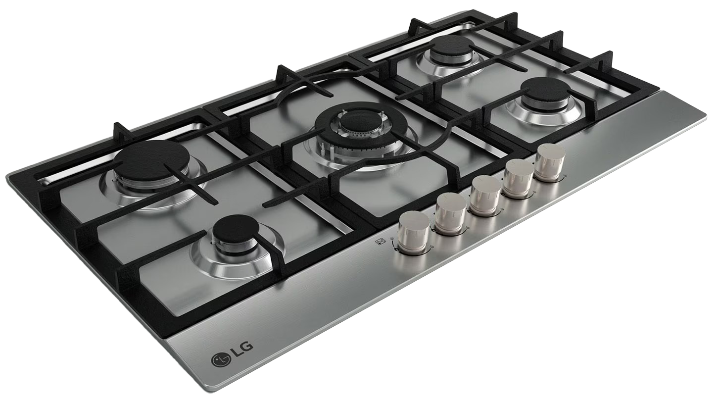 بوتاجاز مسطح بلت ان ال جي ، مقاس 90 سم ، 5 شعلة ، أمان تام ، حوامل زهر، ستانلس ستيل ، CG5Z3626S