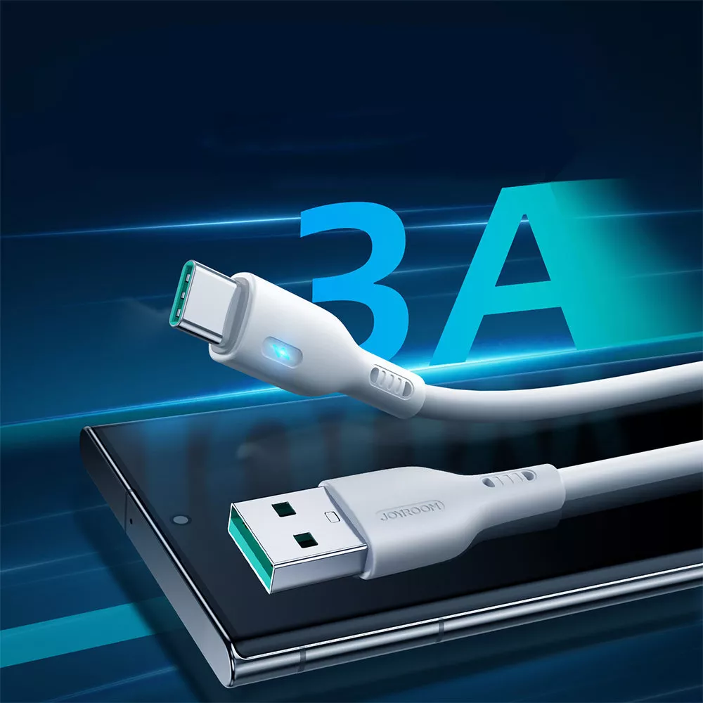 كابل شحن سريع من جوي روم ، من USB-A إلى Type-C، قدرة 3  أمبير ، بطول 2 متر، أبيض ، S-UC027A13