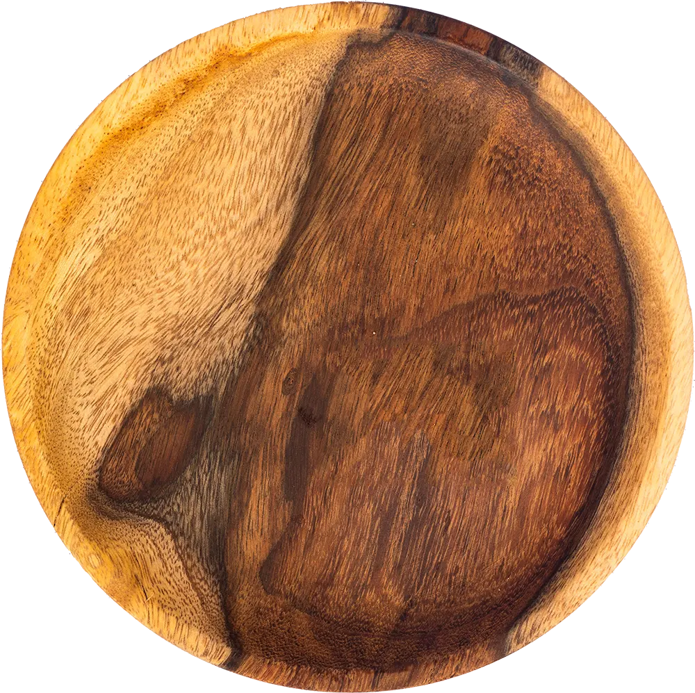 طبق مسطح خشب من هوم وود، مقاس 15، بني