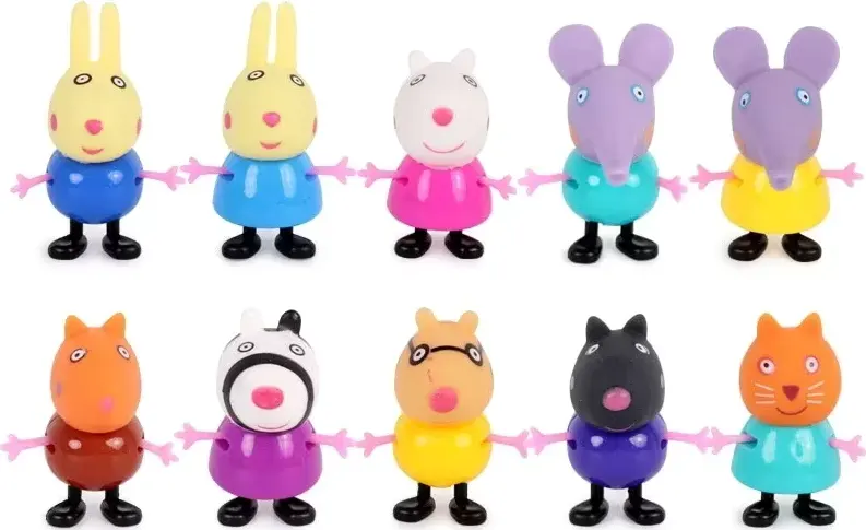 مجسمات عائلة بيبا بيج، 10 قطع، متعددة الألوان، موديل 1839A