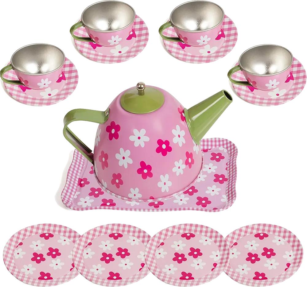 طقم شاى للأطفال، 14 قطعة، استانلس، موديل، 9-1003