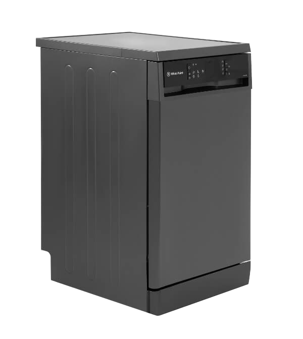 غسالة أطباق وايت بوينت ، 10 فرد ، 45 سم ، 5 برامج ، شاشة ديجيتال ، نصف حمولة ، رمادي ، WPD105DB