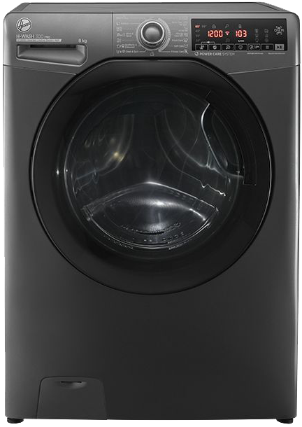 غسالة ملابس فول اوتوماتيك هوفر  تحميل أمامي ، 8 كيلو ، 1300 لفه ، شاشة ديجيتال ، موتور انفرتر ، خاصية البخار ، سيلفر ، H3WS38TAMF7R-ELA