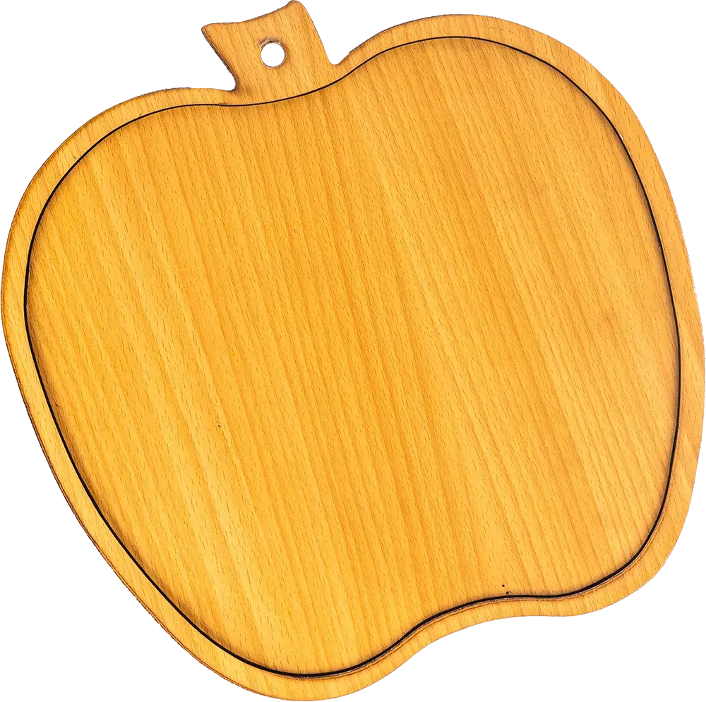 طبق تسالي خشب على شكل تفاحة، أصفر