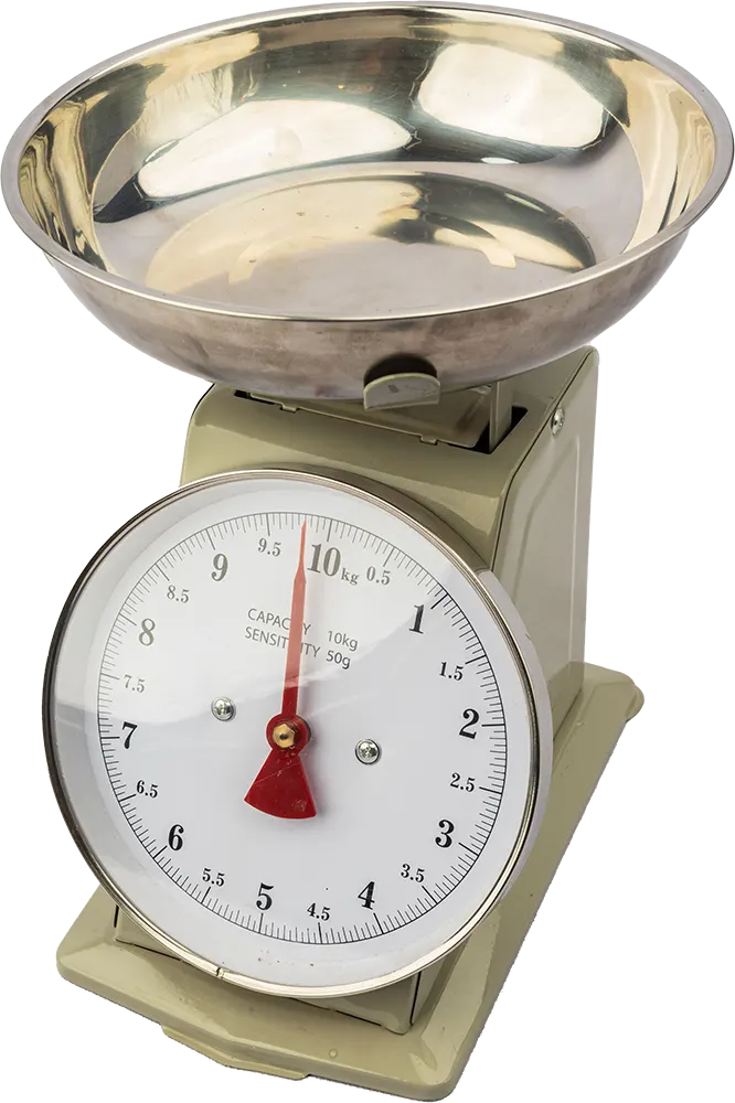 ميزان مطبخ 10 كجم، بمؤشر، وعاء ستانلس ستيل، حساسية 50 جرام، متعدد الألوان