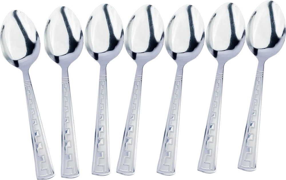 طقم معالق مائدة ستانلس ستيل 6 قطع، فضي