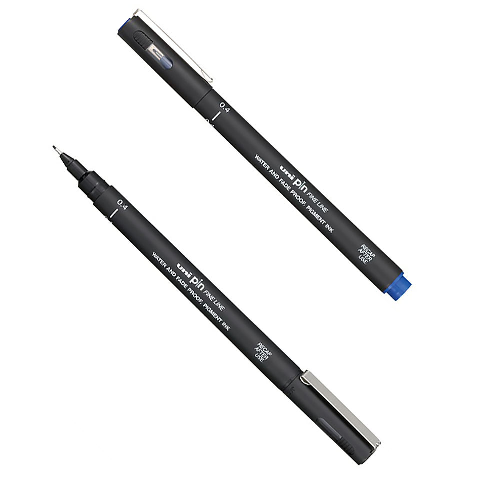 قلم حبر سايل يوني بول، 0.4 ملم، سن ريشة، أزرق، Pin200