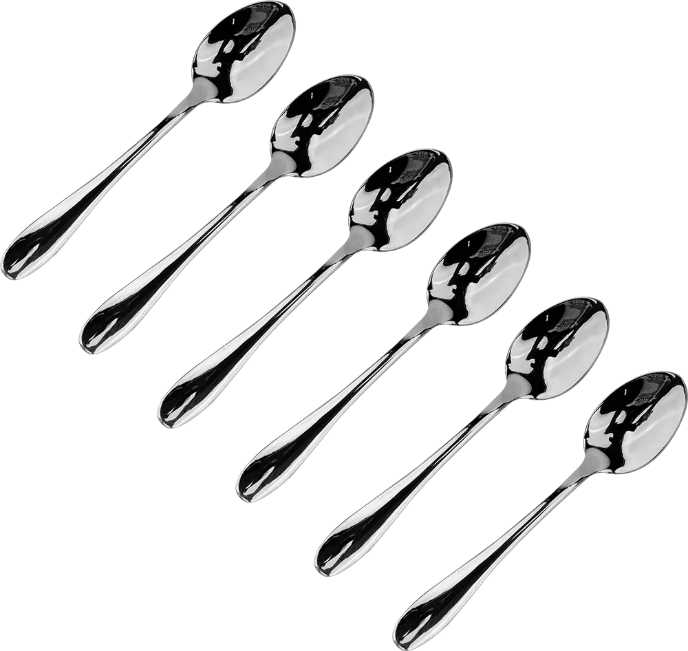 طقم معالق شاي ستانلس ستيل 6 قطع، فضي، موديل  7993