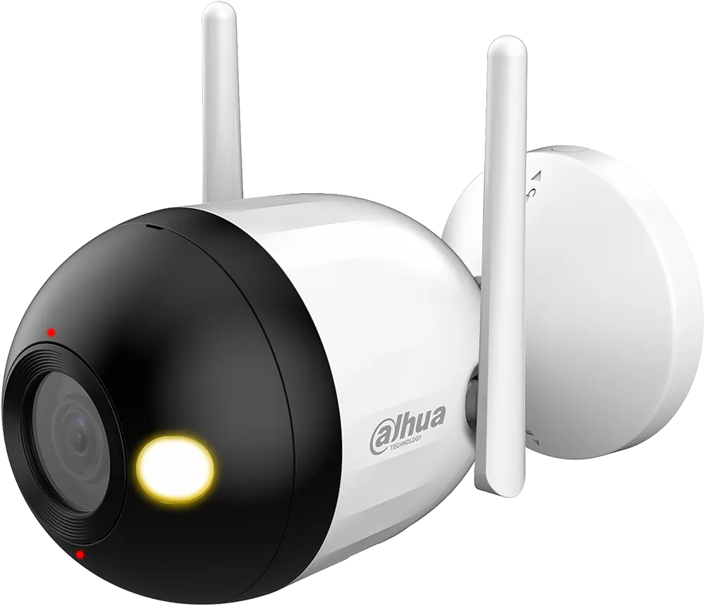 كاميرا مراقبة خارجية لاسلكية من داهوا، 4 ميجا بكسل، صور ملونة، عدسة 3.6 مم، واي فاي، مقاومة للماء، بيضاء، DH-F4C-PV