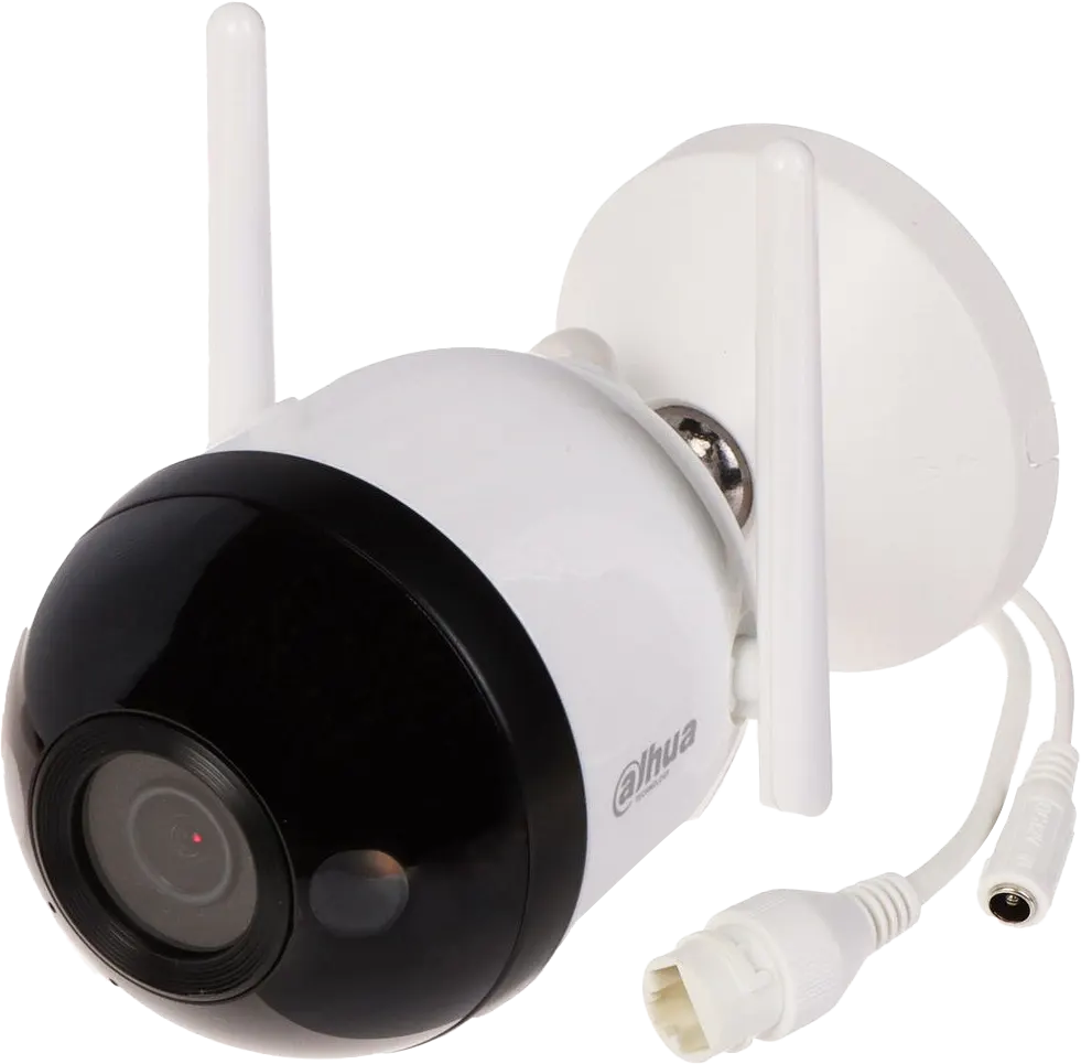 كاميرا مراقبة خارجية لاسلكية من داهوا، 4 ميجا بكسل، صور ملونة، عدسة 3.6 مم، واي فاي، مقاومة للماء، بيضاء، DH-F4C-PV