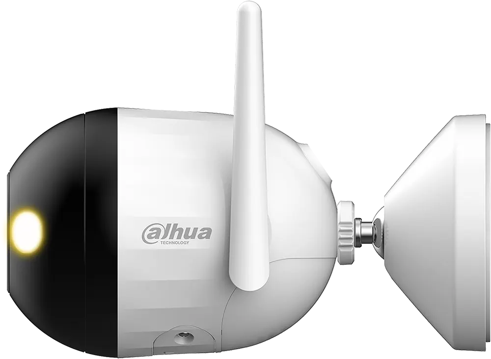 كاميرا مراقبة خارجية لاسلكية من داهوا، 2 ميجا بكسل، صور ملونة، عدسة 3.6 مم، واي فاي، مقاومة للماء، بيضاء، DH-F2C-LED