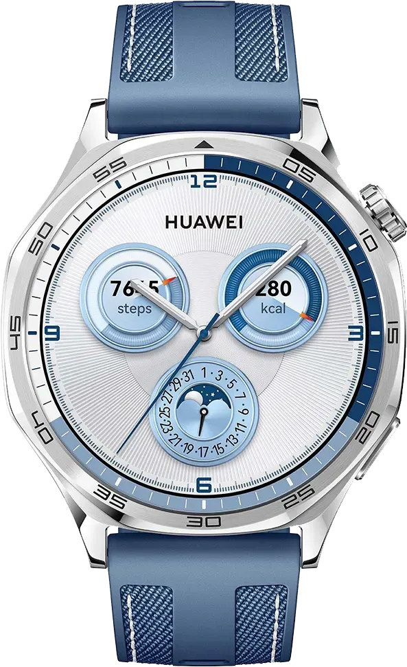 ساعة هواوي GT 5 الذكية ، مقاس 46 مم ، شاشة AMOLED ، مقاومة للماء ، بلوتوث ، سوار منسوج أزرق ، VLI-B19