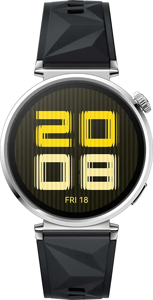 ساعة هواوي GT 5 الذكية، 41 مم، شاشة AMOLED، بلوتوث، مقاومة للماء، سوار من مادة المطاط الفلوري الأسود، JNA-B19