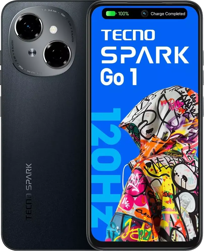 Tecno Spark Go 1 Mobile, 64GB Memory, 3GB RAM, 4G LTE Network, Black