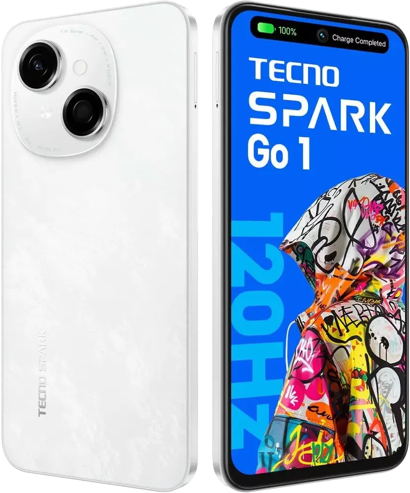 Tecno Spark Go 1 Mobile, 128GB Memory, 4GB RAM, 4G LTE Network, White