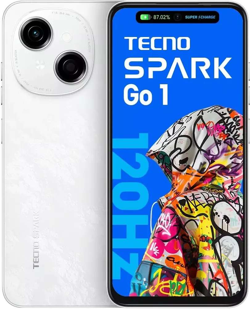 Tecno Spark Go 1 Mobile, 64GB Memory, 3GB RAM, 4G LTE Network, White