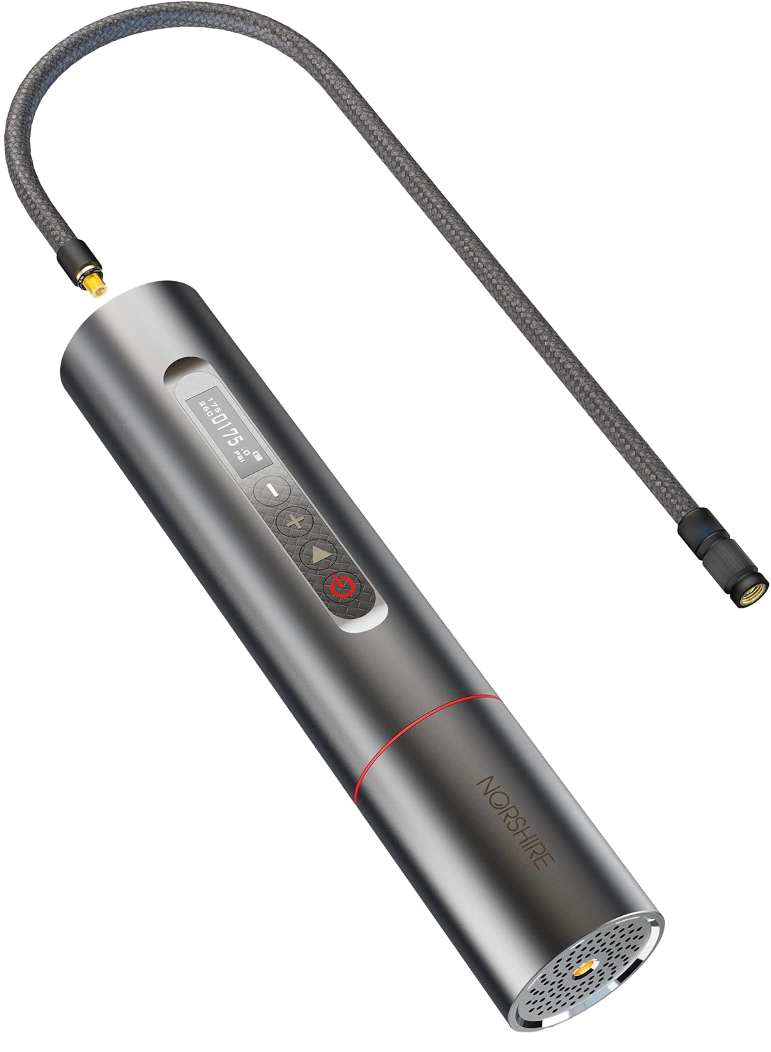 Norshire Mini Tire Inflator, Digital Touchscreen Air Pump , Portable , 175 PSI, 12 Bar , Silver