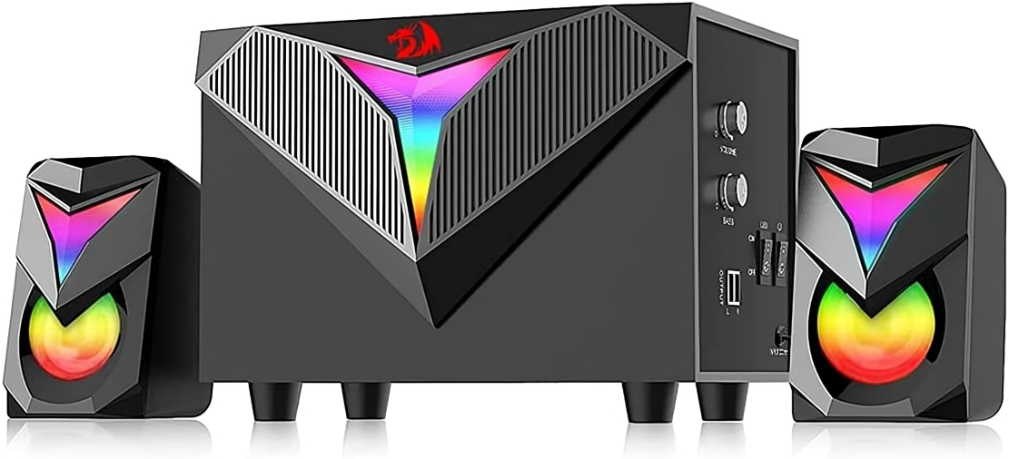 سماعات صب ريدراجون توكاتا للألعاب ، ألوان RGB ، صوت ستيريو ، 3 قطع ، أسود ، GS700