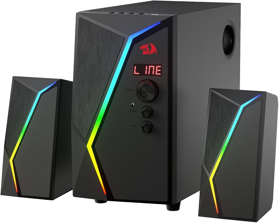 سماعات صب ريدراجون أنفيل برو للألعاب ، ألوان RGB ، قناة 2.1 ستيريو ، ريموت كنترول ، أسود ، GS520-PRO