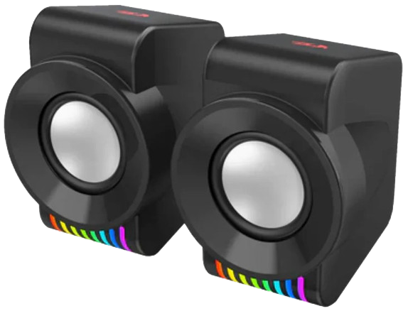 سماعات صب ريدراجون سلكية ، بقوة 200 وات ، نظام ستيريو ثنائي القناة ، ألوان RGB ، أسود ، GS514