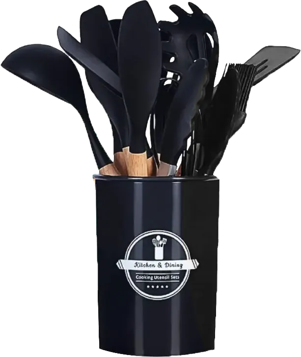 طقم توزيع بوراك سيليكون بيد خشب، 12 قطعة، ألوان متعددة، موديل 1630