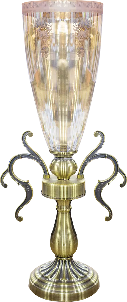 مزهرية مورانو اتش، معدن*زجاج، لون ذهبي، موديل 4320