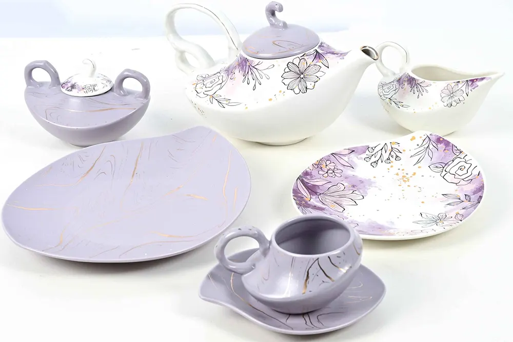 طقم شاي وجاتو بورسالين علاء الدين  ،24 قطعة،  بنفسجي ،  234222