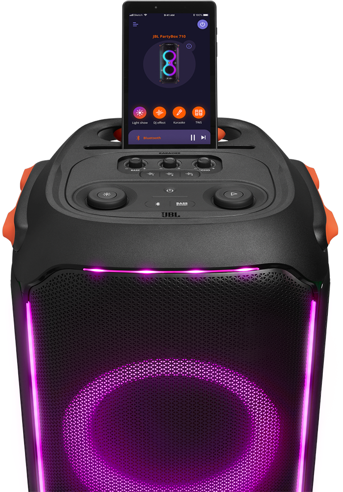 سماعات جي بي ال Party Box 710 اللاسلكية ، بلوتوث ، 800 وات RMS ، مقاومة للرذاذ ، أسود ، JBLPARTYBOX710EU