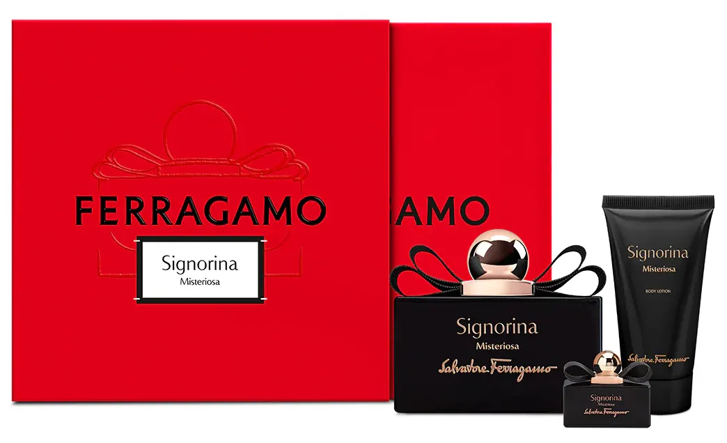 عطر فيراغامو سينيورينا ميستريوسا من سالفاتور فيراغامو او دي بارفان, 100 مل + 5 مل + لوشن 50 مل