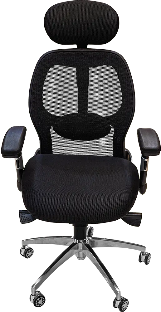 كرسي مكتبي طبي، 5 حركات، بذراع ورقبة قابلين للتعديل لدعم الرقبة واليد، لون أسود