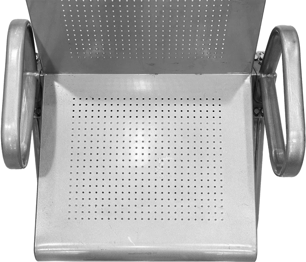 كرسي معدني ثقيل من الحديد النقي، ومعالج ضد الصدأ، فضي