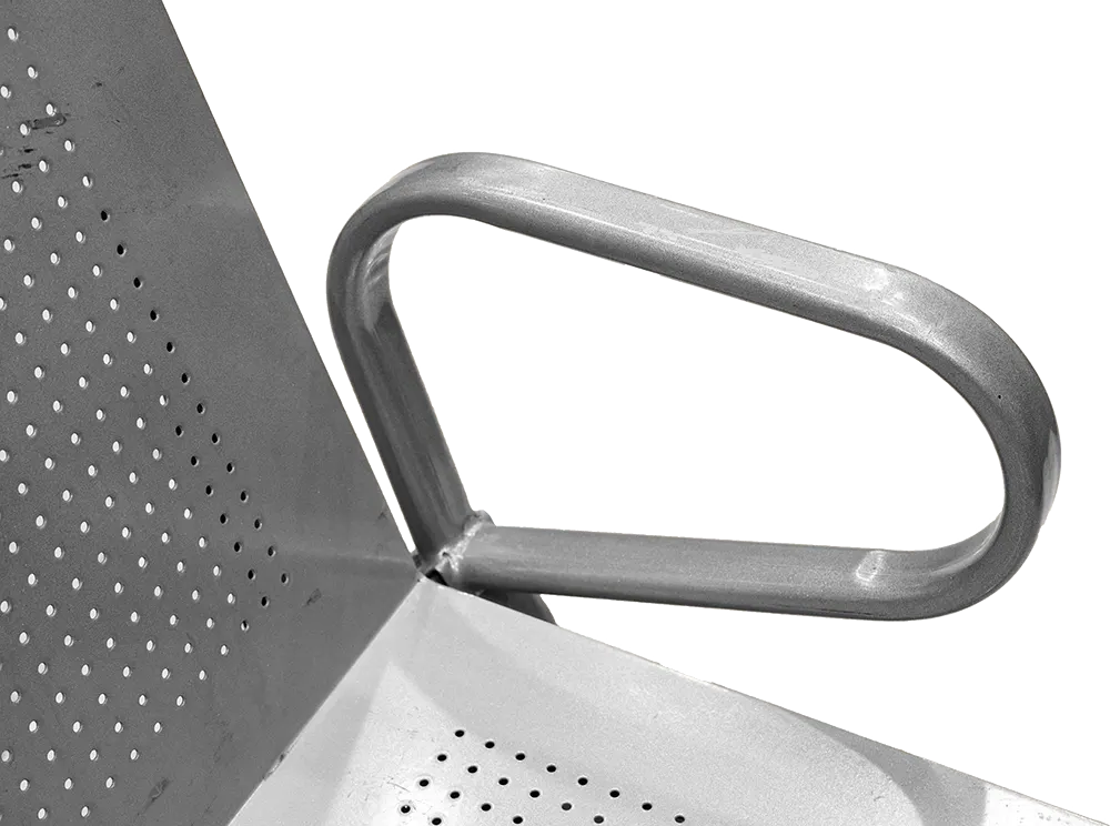 كرسي معدني ثقيل من الحديد النقي، ومعالج ضد الصدأ، فضي