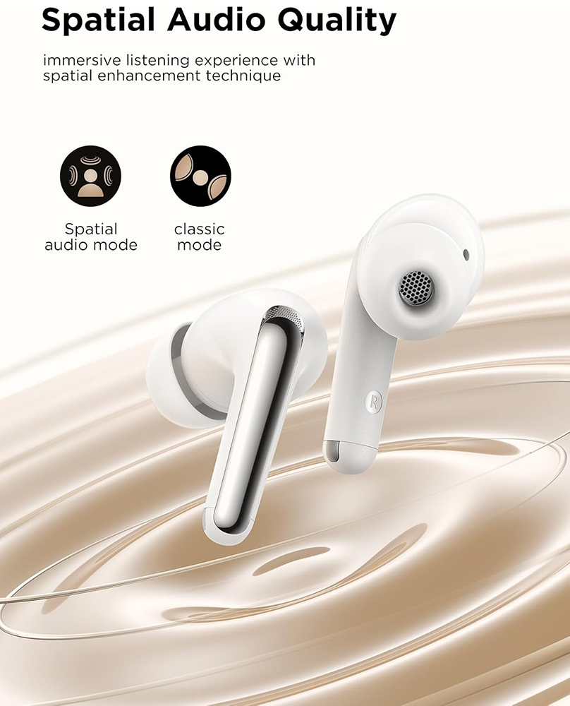 سماعات جوي روم  ترو فن بودز اللاسلكية ، بلوتوث 5.4 ، بطارية 400 ملي أمبير، 4 ميكروفون، أبيض، Fn1