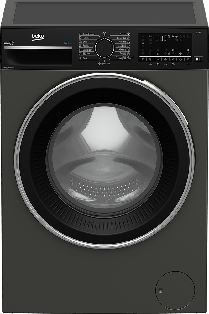 Beko Front Load Fully Automatic Washing Machine, 10 kg, 1600 RPM, Inverter, Digital Screen, Grey , B3WFU501040MCI