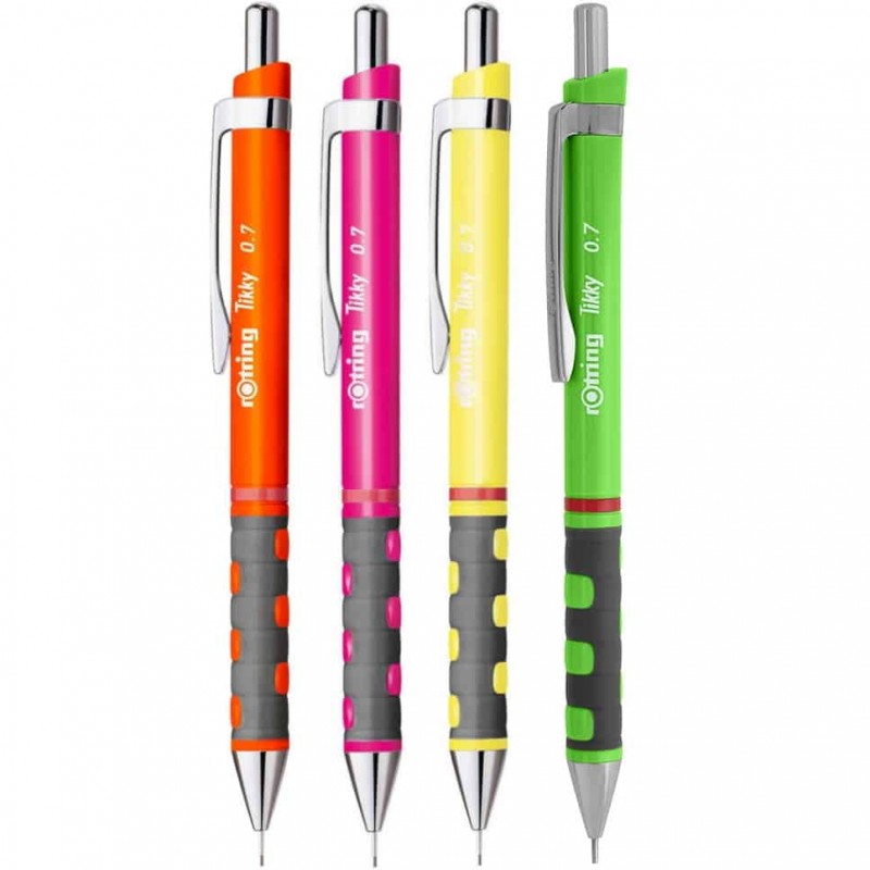 قلم سنون ميكانيكال تيكي من روترينج، 0.7 ملم، الوان فسفوري