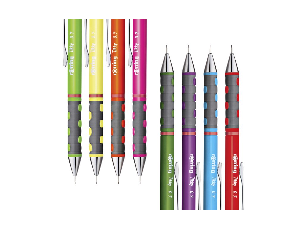 قلم سنون ميكانيكال تيكي من روترينج، 0.7 ملم، الوان فسفوري