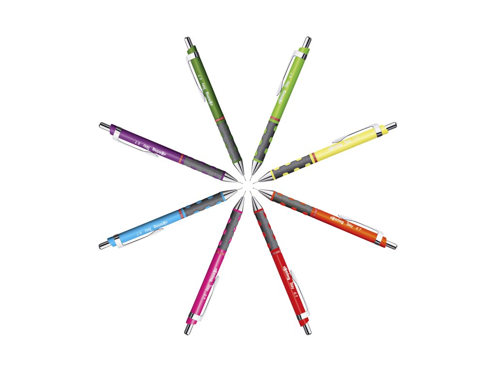 قلم سنون ميكانيكال تيكي من روترينج، 0.7 ملم، الوان فسفوري