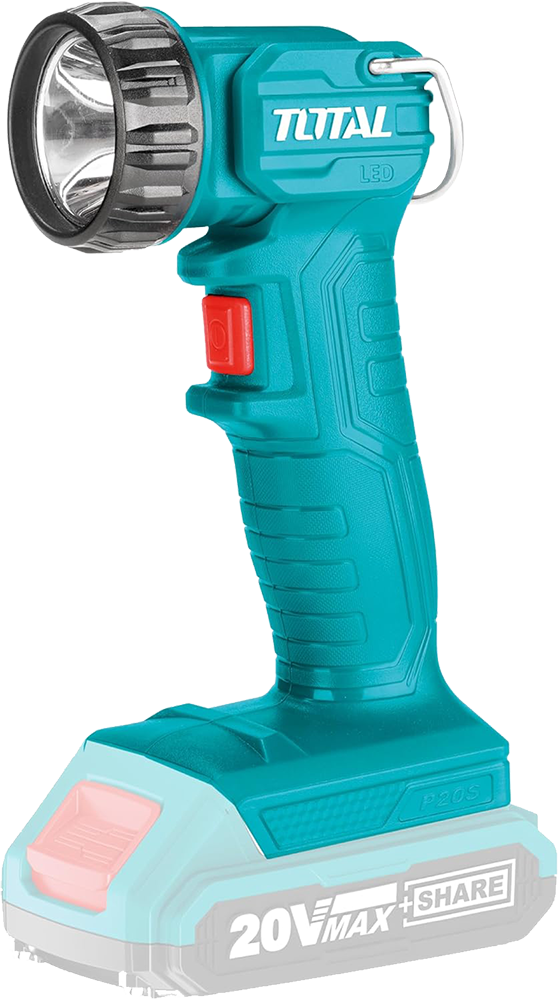 كشاف يدوي عالي الطاقة من توتال تولز ، بطارية 20 فولت ، سعة 150 لومن ، قابل للتعتيم حتى 90 درجة ، TWLI-2023